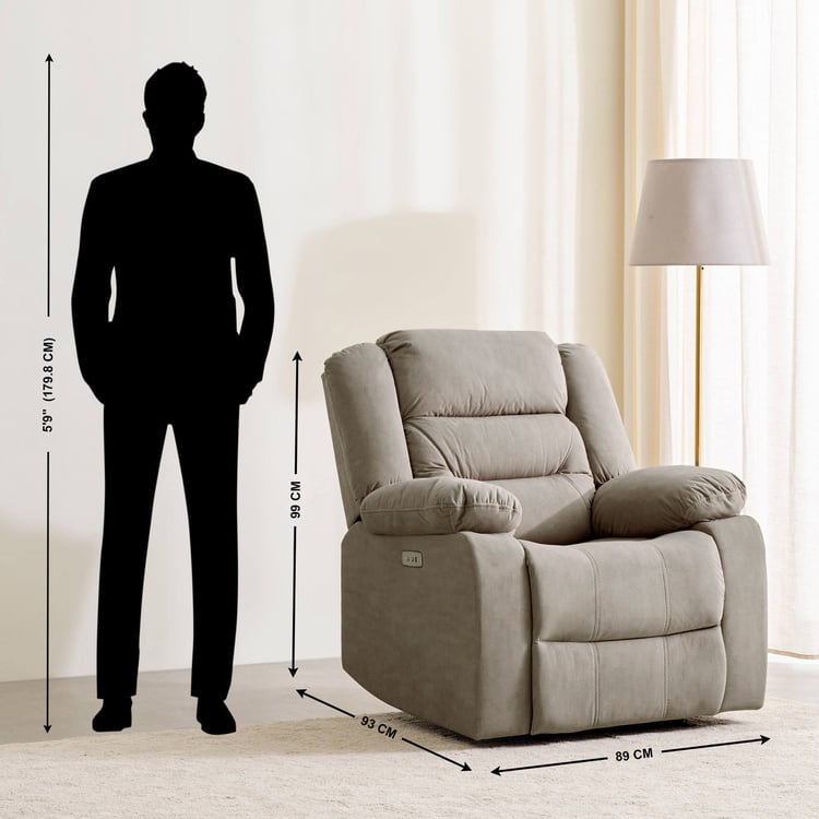 Cairo NXT Fabric 1-Seater Electric Recliner - Greige