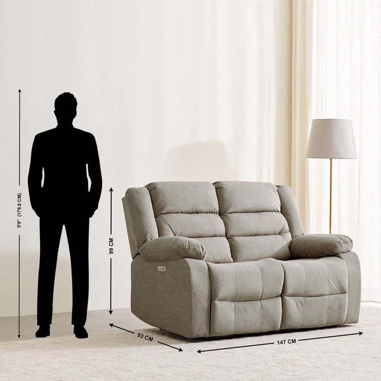 Cairo NXT Fabric 2-Seater Electric Recliner - Greige