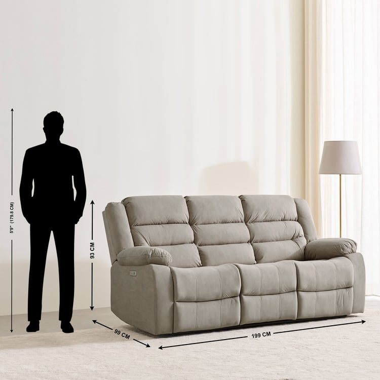 Cairo NXT Fabric 3-Seater Electric Recliner - Greige