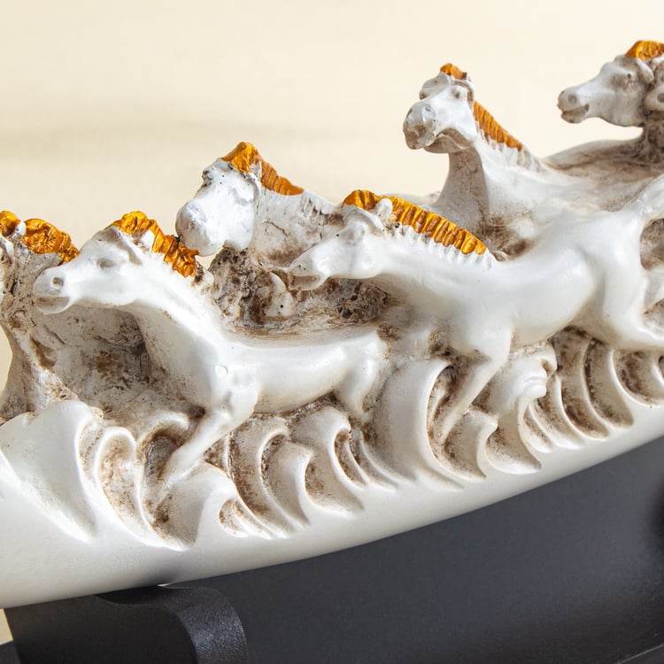 Corsica Mystic India Polyresin Horse Tusk Table Accent