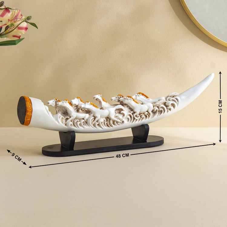 Corsica Mystic India Polyresin Horse Tusk Table Accent