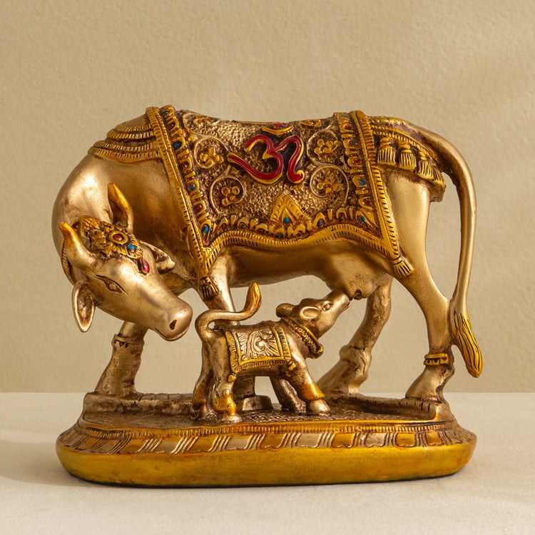 Corsica Ananta Polyresin Cow and Calf Figurine