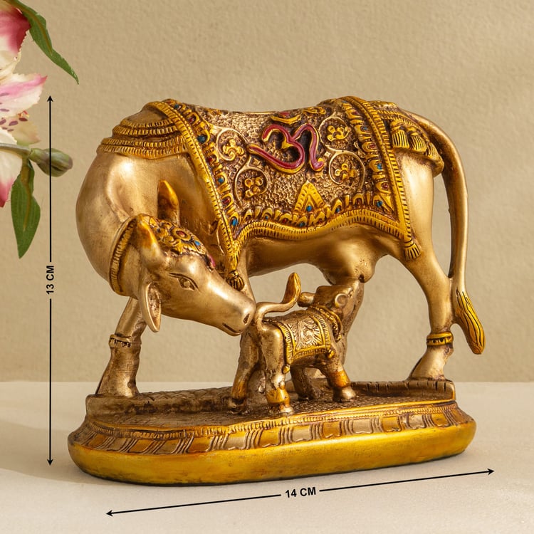 Corsica Ananta Polyresin Cow and Calf Figurine