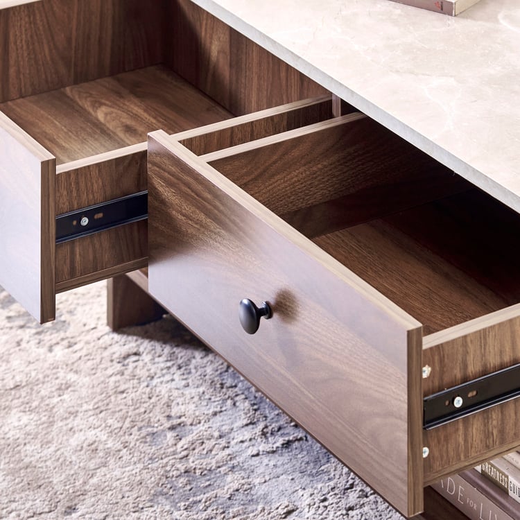 Helios Addison Coffee Table with Drawers - Brown