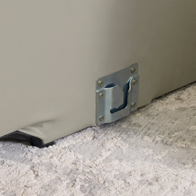 Torino Half Leather 3-Seater Right Corner Recliner with Chaise - Grey