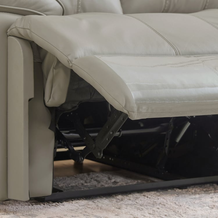 Torino Half Leather 6-Seater Corner Recliner - Grey