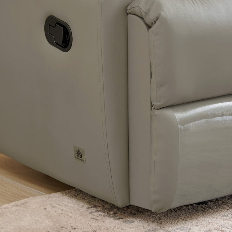 Torino Half Leather 6-Seater Corner Recliner - Grey