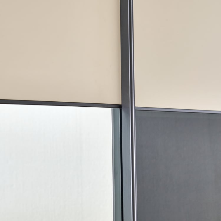 Tiffany 2-Door Sliding Wardrobe with Mirror - Grey