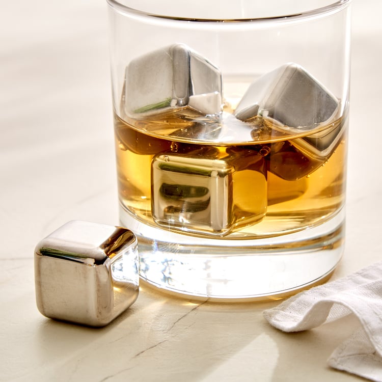 Bakers Pride Kryo Set of 4 Stainless Steel Reusable Ice Cubes with Box