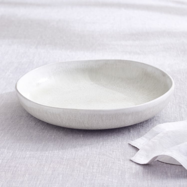 Natura Latte Stoneware Deep Dish - 22cm