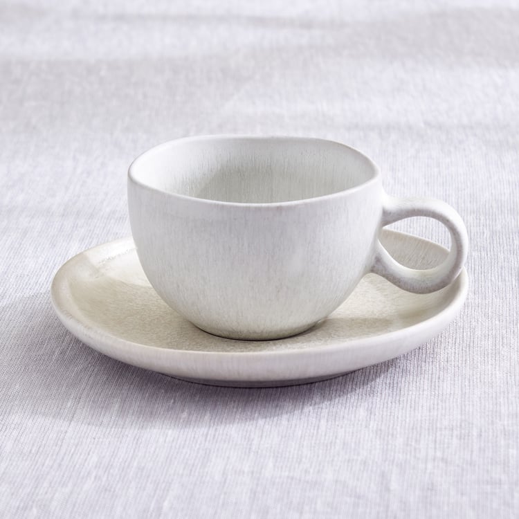 Natura Latte Stoneware Cup and Saucer - 400ml