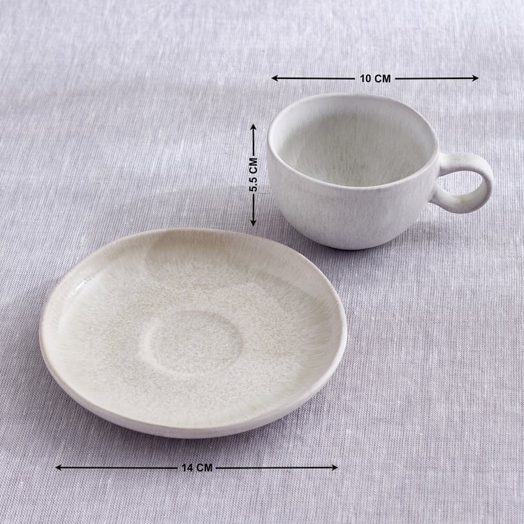 Natura Latte Stoneware Cup and Saucer - 400ml