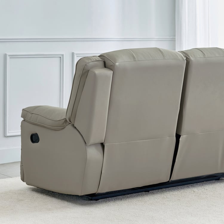 Torino Faux Leather 3-Seater Recliner - Grey