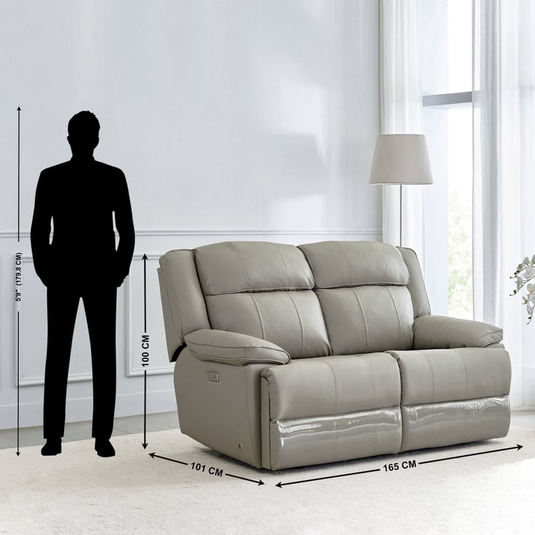 Torino Faux Leather 3+2+1 Seater Electric Recliner - Grey