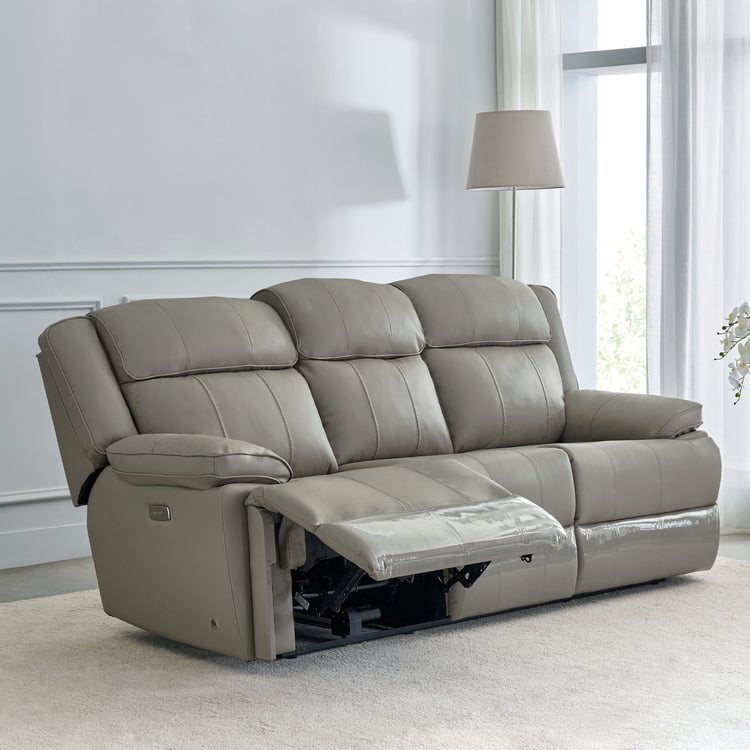 Torino Faux Leather 3+1+1 Seater Electric Recliner - Grey