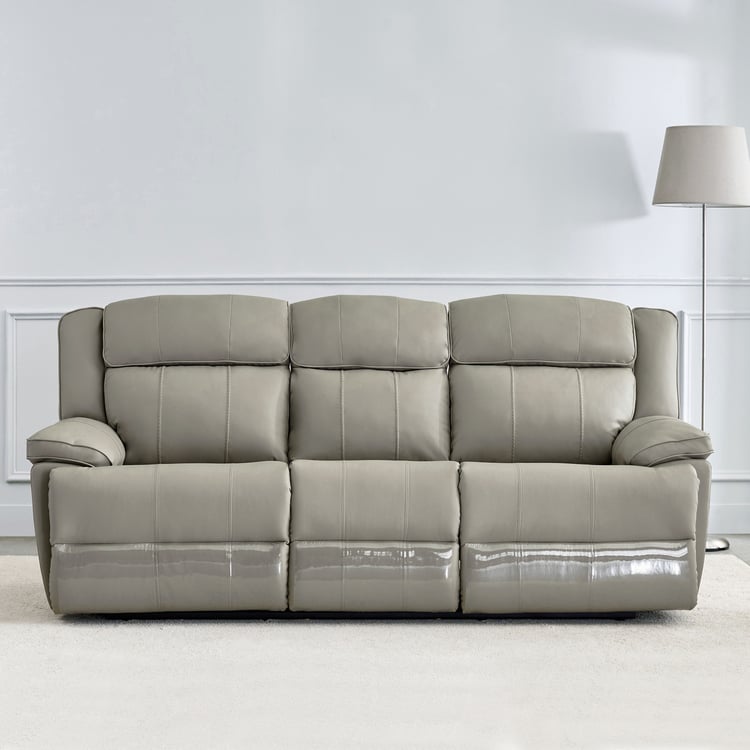 Torino Faux Leather 3+1+1 Seater Electric Recliner - Grey