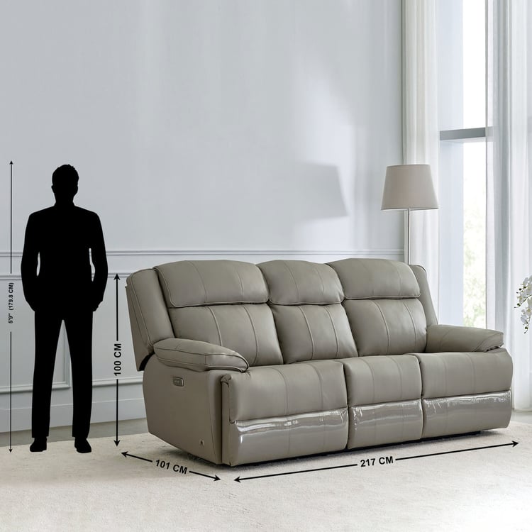 Torino Faux Leather 3+1+1 Seater Electric Recliner - Grey