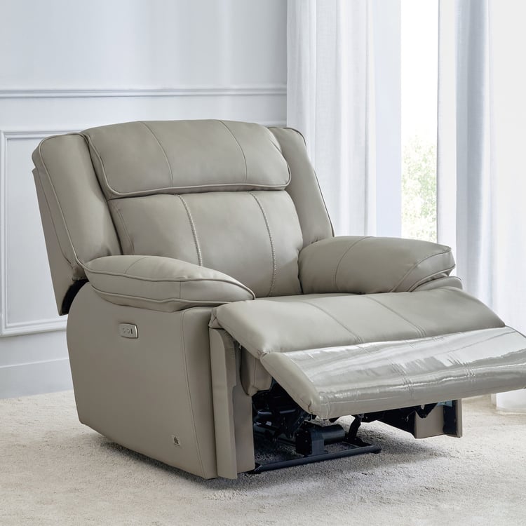 Torino Faux Leather 3+1+1 Seater Electric Recliner - Grey