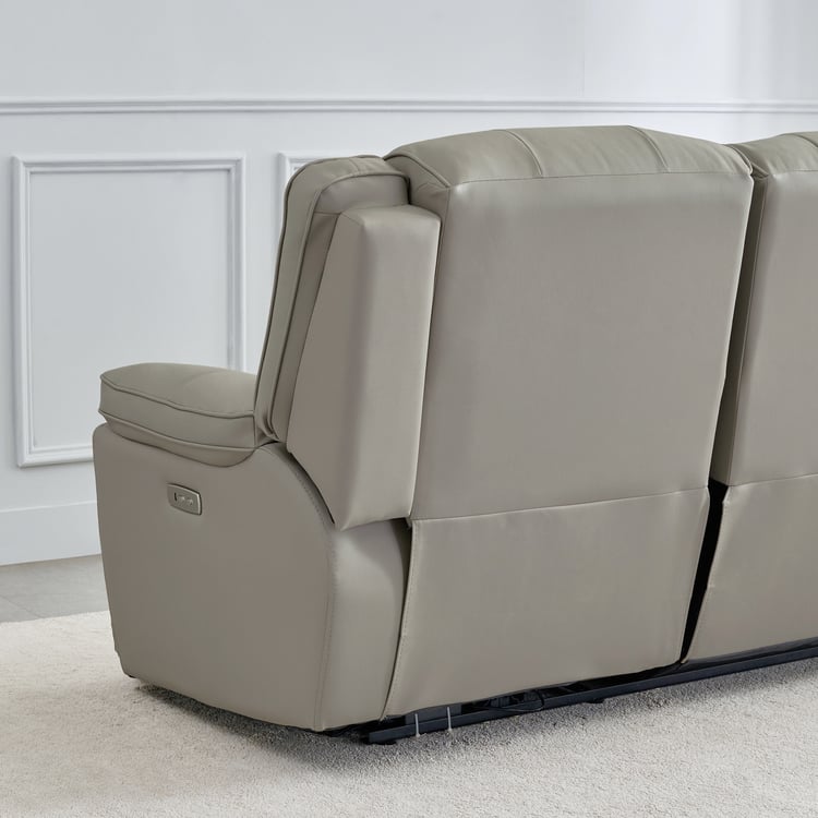 Torino Faux Leather 3+1+1 Seater Electric Recliner - Grey