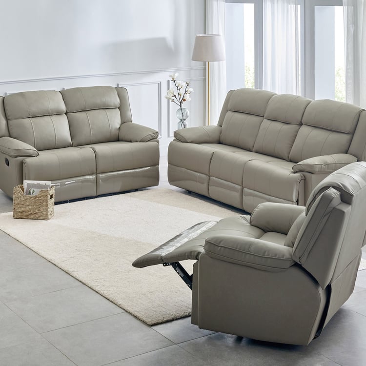 Torino Faux Leather 3+2+1 Seater Recliner - Grey