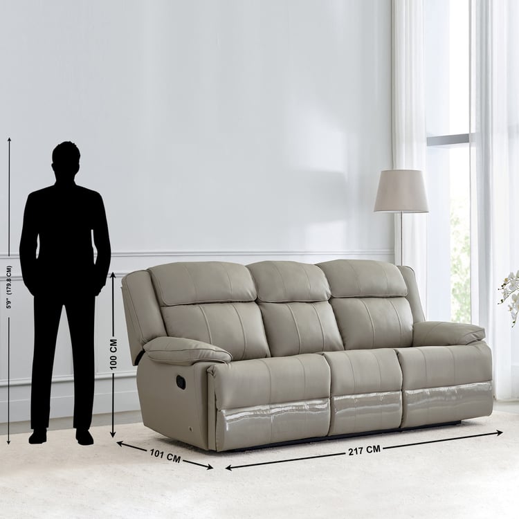 Torino Faux Leather 3+2+1 Seater Recliner - Grey