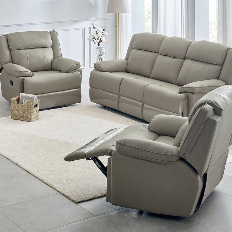 Torino Faux Leather 3+1+1 Seater Recliner - Grey