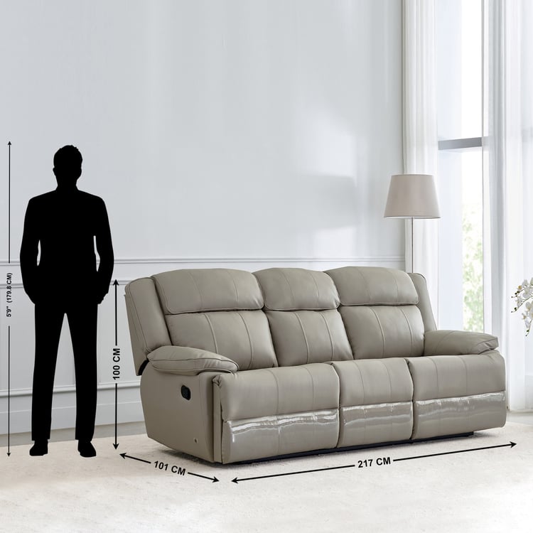 Torino Faux Leather 3+1+1 Seater Recliner - Grey