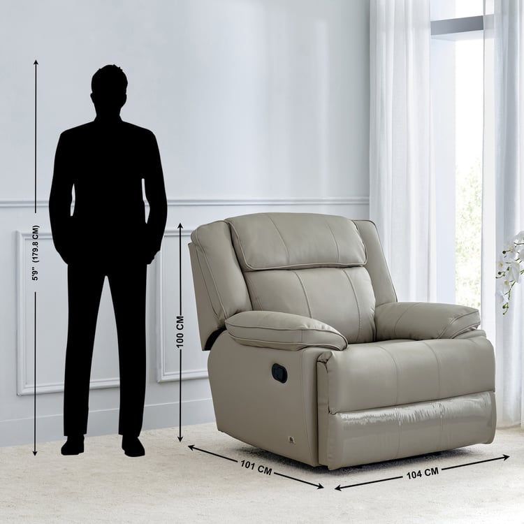 Torino Faux Leather 3+1+1 Seater Recliner - Grey