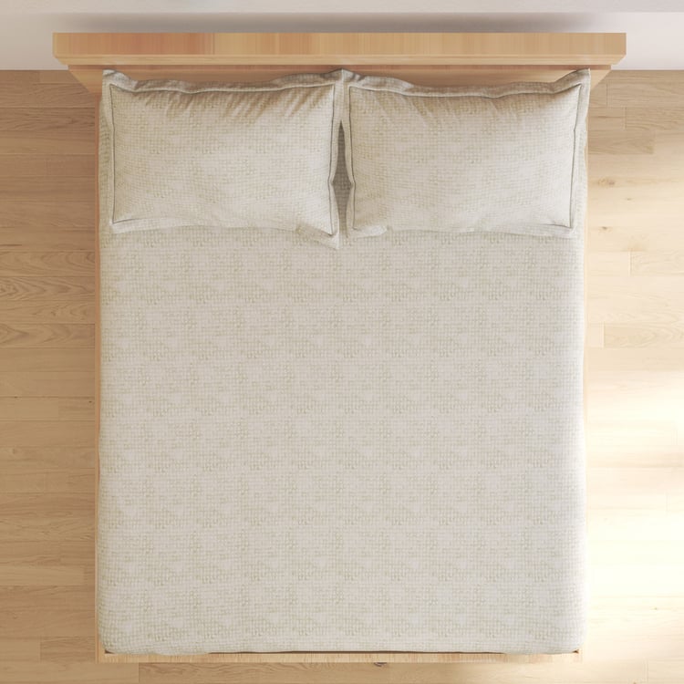 Mystic Garden Cotton 180TC Printed 3Pcs King Fitted Bedsheet Set