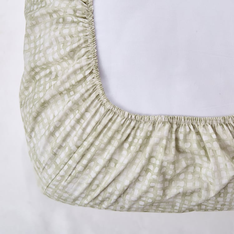 Mystic Garden Cotton 180TC Printed 3Pcs King Fitted Bedsheet Set