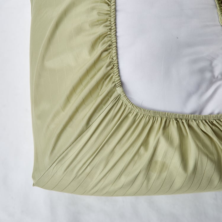 Campbell Sateen Cotton 210TC Striped 3Pcs King Fitted Bedsheet Set