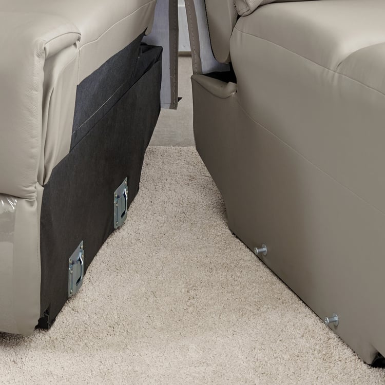 Torino Half Leather 3-Seater Electric Recliner with Right Chaise - Grey