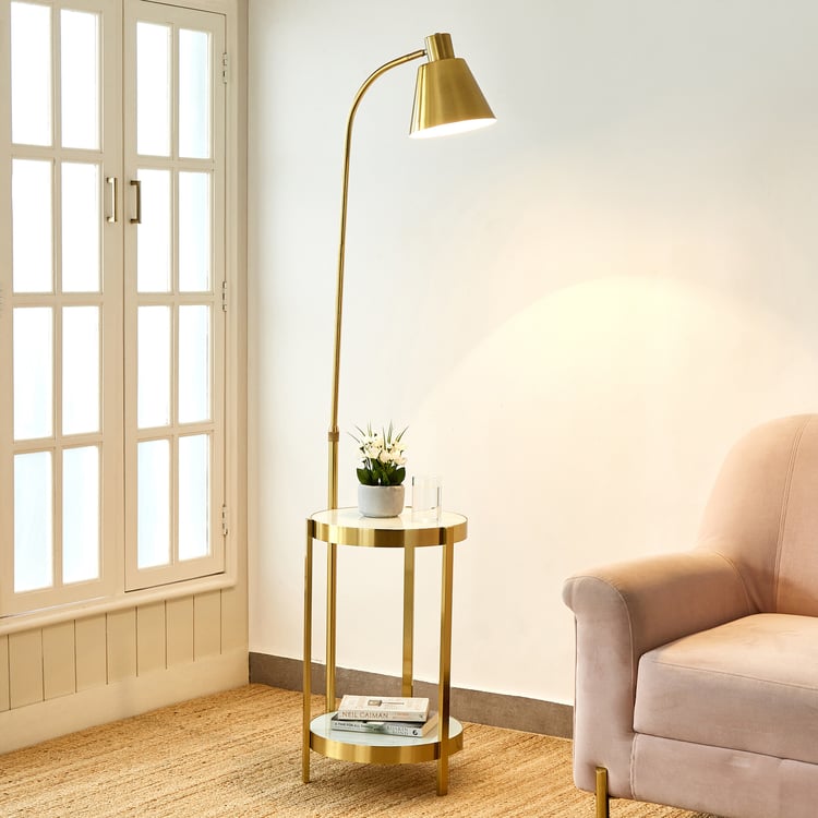 Melody Div Metal Floor Lamp with Shelf