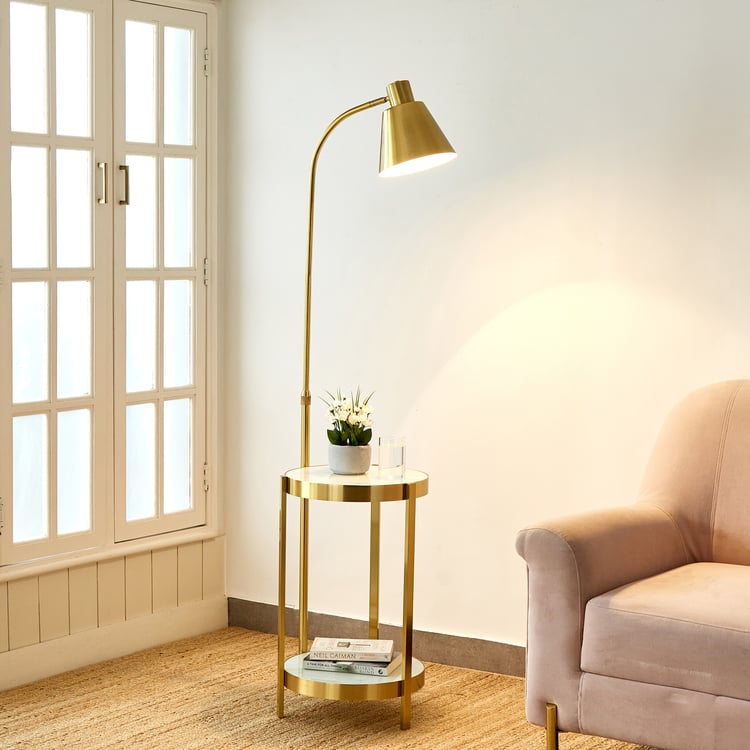 Melody Div Metal Floor Lamp with Shelf