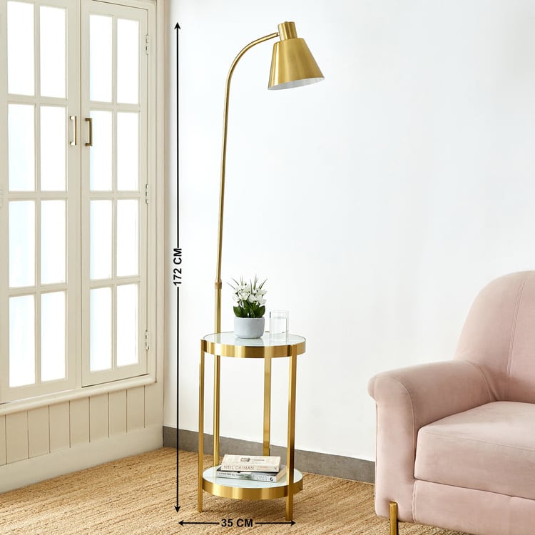 Melody Div Metal Floor Lamp with Shelf