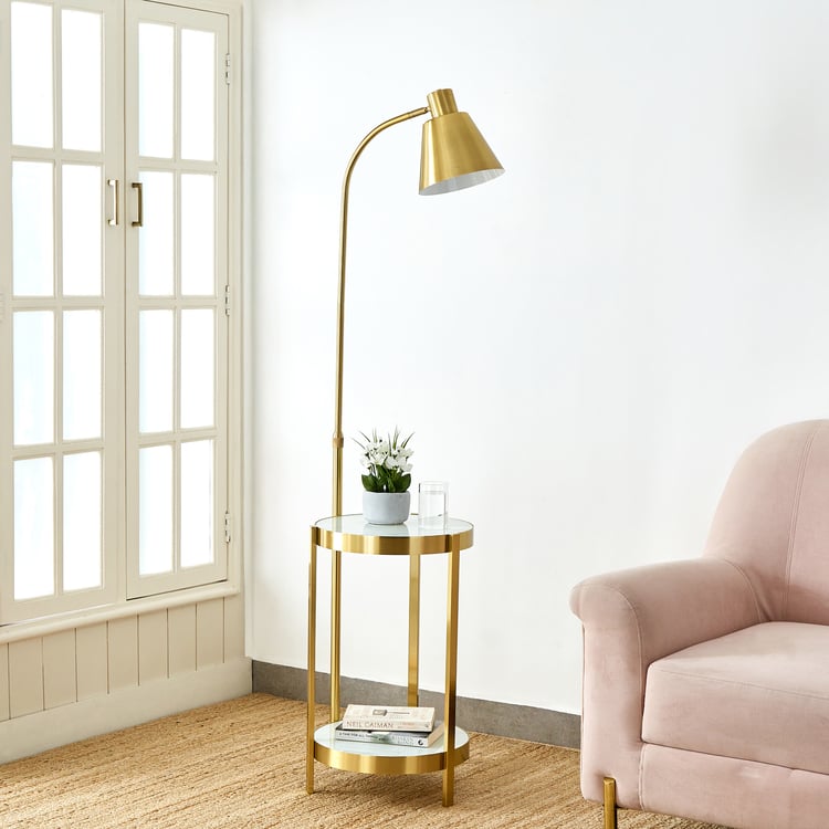 Melody Div Metal Floor Lamp with Shelf