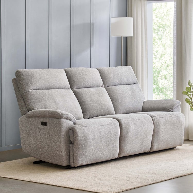 Highlander Fabric 3-Seater Electric Recliner - Grey