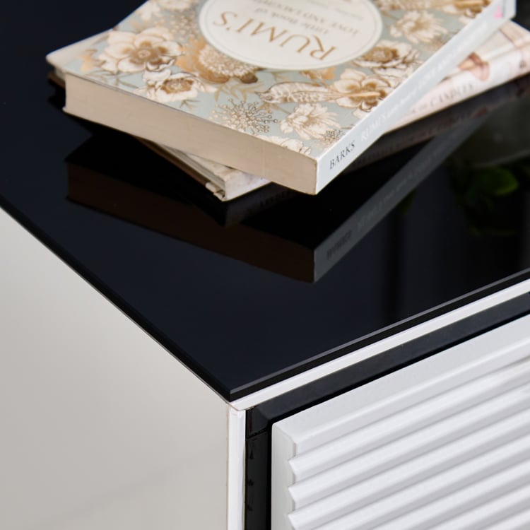 Sterling Bedside Table with Drawer - White