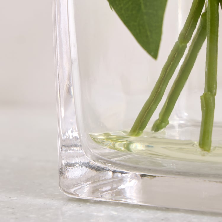 Gloria Crystal Artificial Peony Flowers in Glass Vase