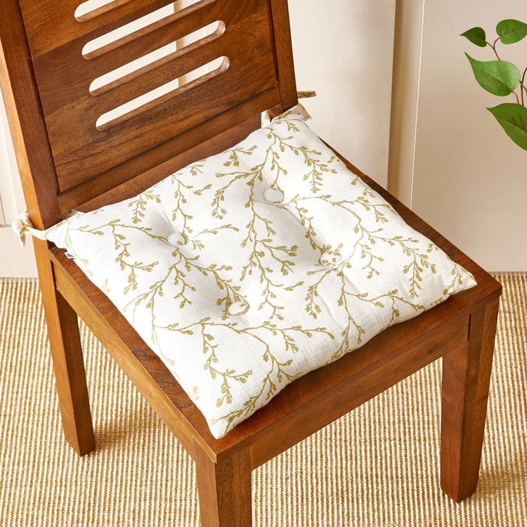 Poise Fern Printed Chair Pad - 40x40cm