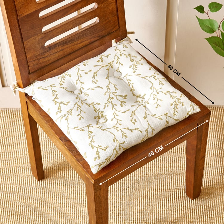 Poise Fern Printed Chair Pad - 40x40cm