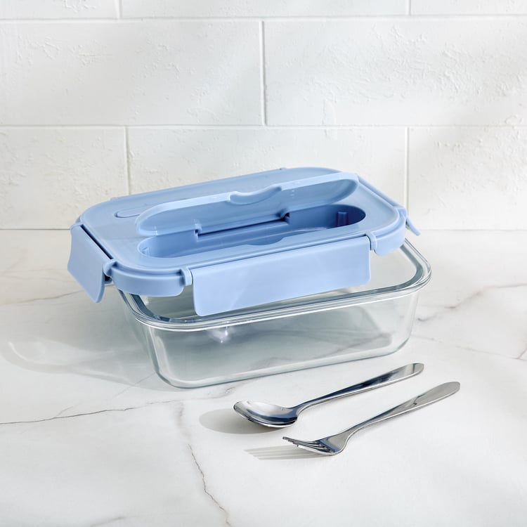 Korobka Meadow Glass Lunch Box with Cutlery - 1.5L
