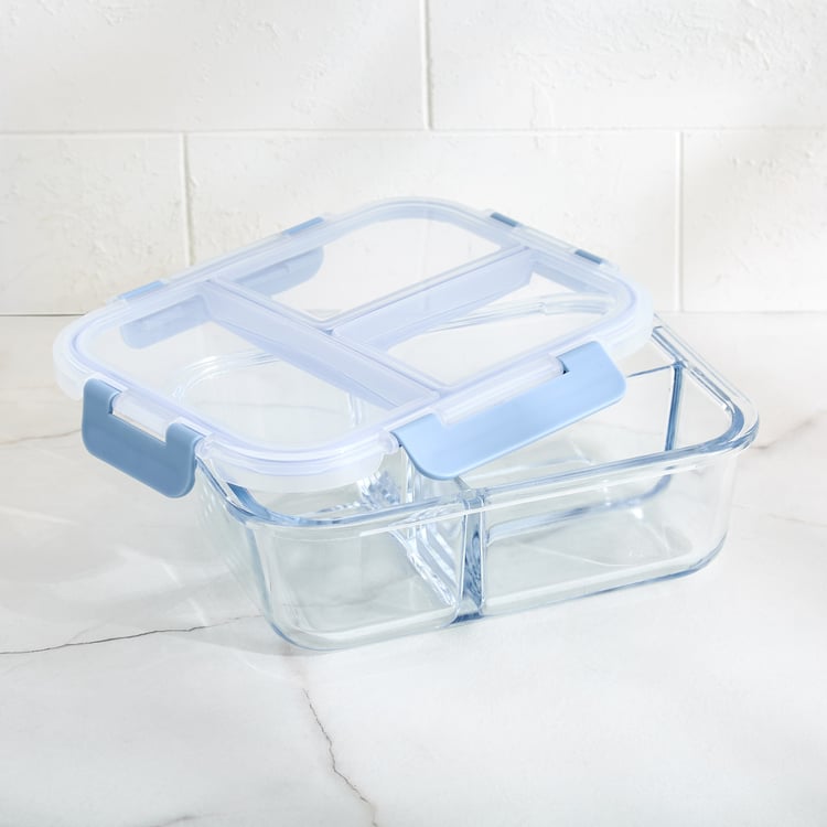 Korobka Meadow Borosilicate Glass 3 Partition Lunch Box - 930ml