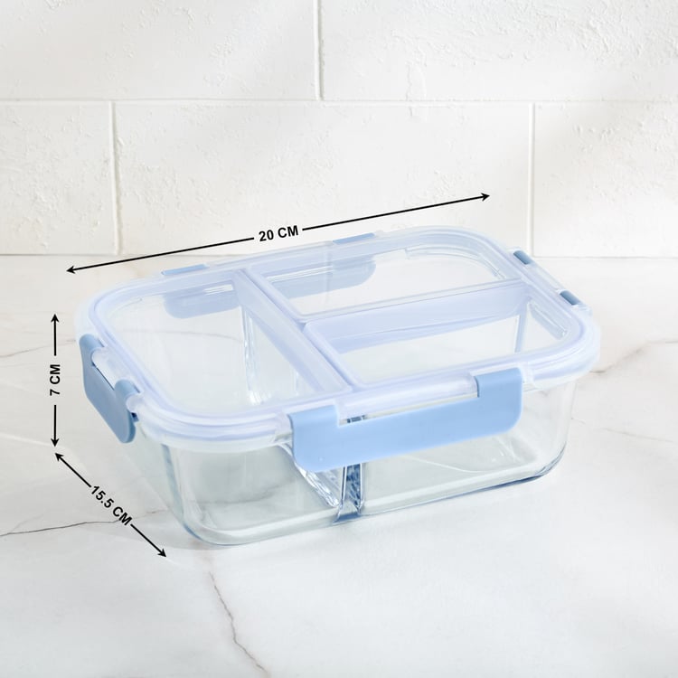 Korobka Meadow Borosilicate Glass 3 Partition Lunch Box - 930ml