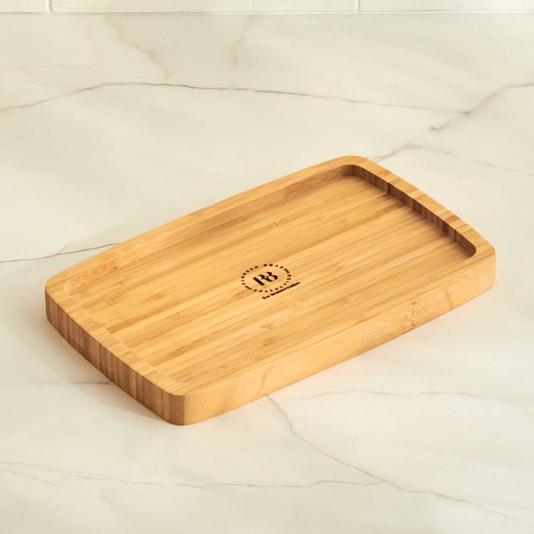 Mendo Edulis Beautiful Home Elias Bamboo Snack Serving Tray - 23.5x12cm