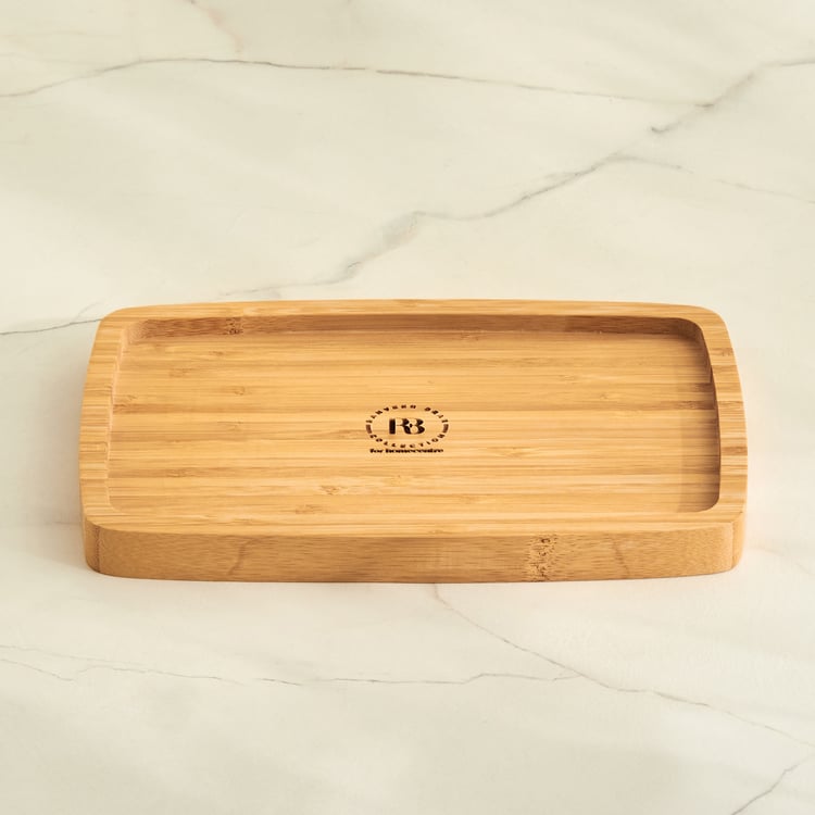 Mendo Edulis Beautiful Home Elias Bamboo Snack Serving Tray - 23.5x12cm