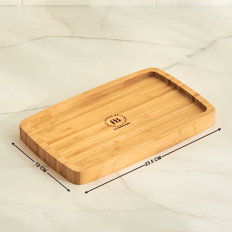 Mendo Edulis Beautiful Home Elias Bamboo Snack Serving Tray - 23.5x12cm