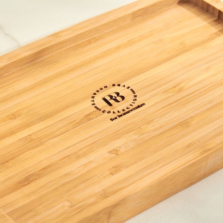 Mendo Edulis Beautiful Home Elias Bamboo Snack Serving Tray - 23.5x12cm