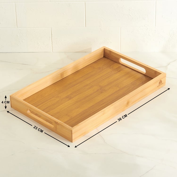 Mendo Edulis Beautiful Home Elias Bamboo Serving Tray - 36x23x4cm