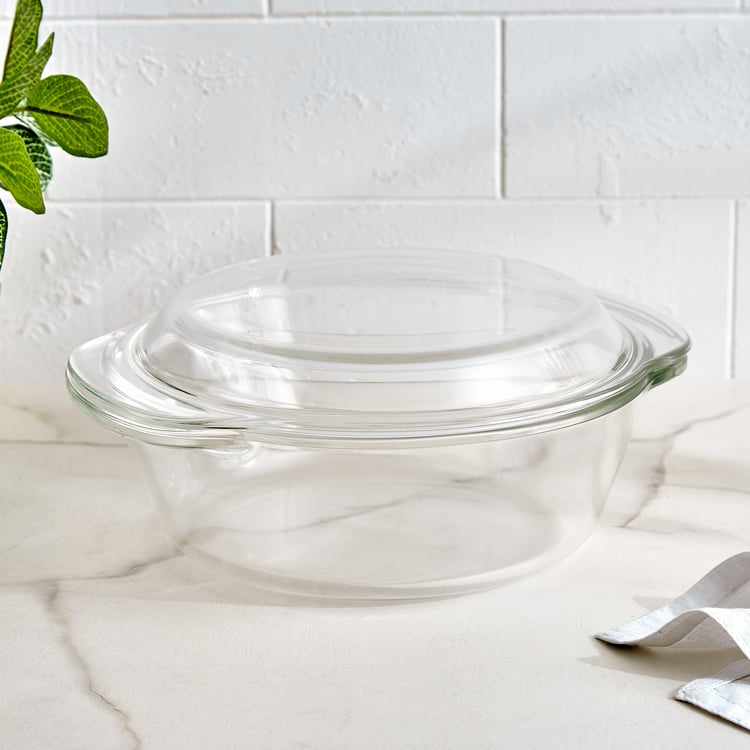 Bakers Pride Elara Borosilicate Glass Casserole with Lid - 1.5L